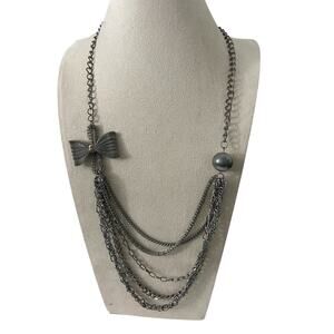 flapper style layered chain necklace